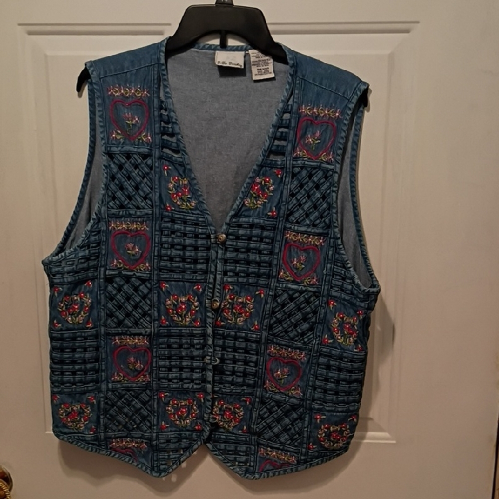 Bobbie Brooks Cotton Women's XL Blue Denim Vest
